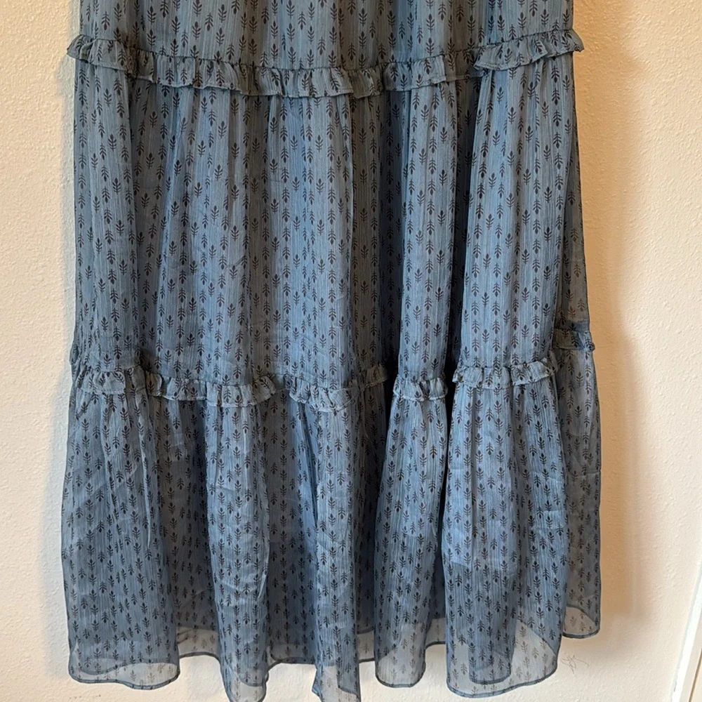 Anthropologie Sunday in Brooklyn Maxi Skirt Blue Tiered Small